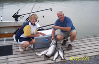 Bill and Bonnie are very happy with their catch of lake ontario salmon